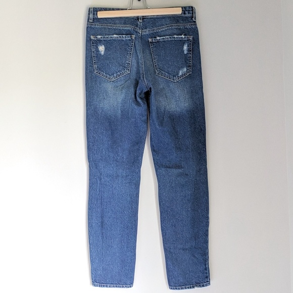 Torn Fashion Mom Jeans Straight Leg Boyfriend - Picture 4 of 5